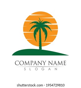 Palm tree  logo template vector illustration design