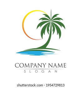 Palm tree  logo template vector illustration design