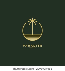 Palm tree logo template vector. Nature concept symbol vector