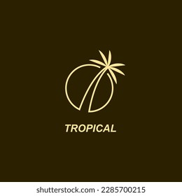 Palm tree logo. Tropical logo concept vector.