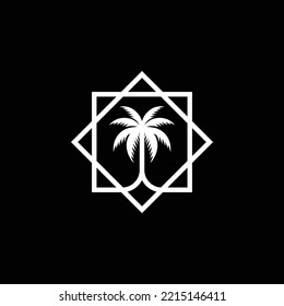 Palm tree logo with two squares