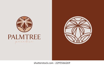 Palm Tree Logo. Universal creative premium symbol. Vector sign icon logo template. Vector illustration