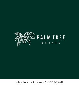 Palm tree logo vector design inspiration icon illustration