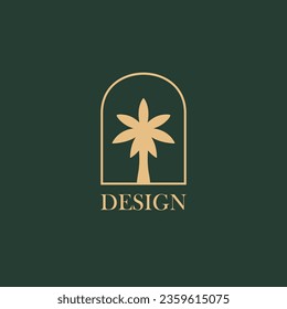 Palm tree logo vector design, for holiday rentals, travel services, tropical spa, coffee shop, studio, and beauty studios 07