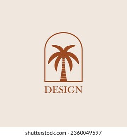 Palm tree logo vector design, for holiday rentals, travel services, tropical spa, coffee shop, studio, and beauty studios. 04