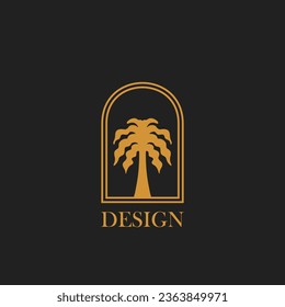 Palm tree logo vector design, for holiday rentals, travel services, tropical spa, coffee shop, studio, and beauty studios.