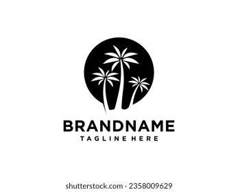 palm tree logo vector icon illustration