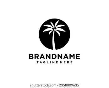 palm tree logo vector icon illustration