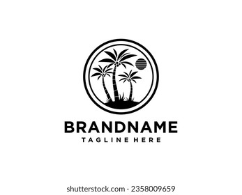 palm tree logo vector icon illustration