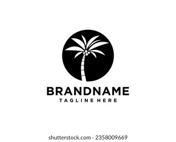 palm tree logo vector icon illustration