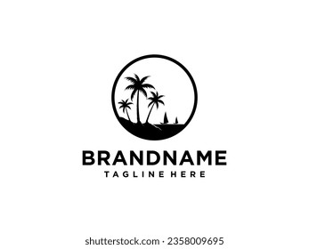 palm tree logo vector icon illustration
