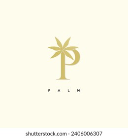 Palm tree logo vector icon illustration