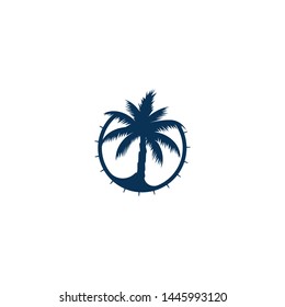 Palm tree logo Vector illustration design