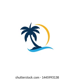Palm tree logo Vector illustration design