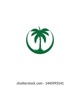 Palm tree logo Vector illustration design