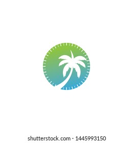 Palm tree logo Vector illustration design
