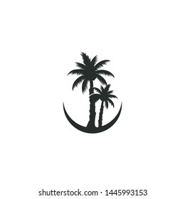 Palm tree logo Vector illustration design