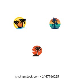 Palm tree logo vector illustration design
