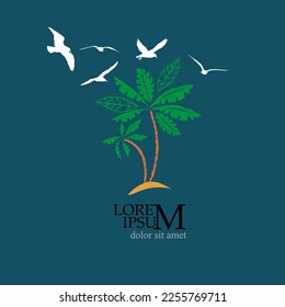 Palm tree logo. Vector illustration