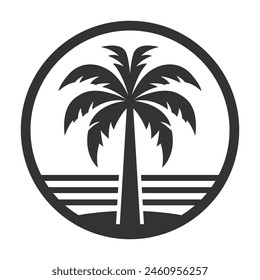 Palm tree logo. Vector illustration.