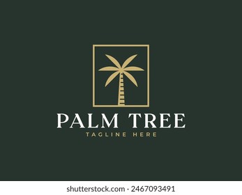 palm tree logo vector illustration. luxury palm logo template