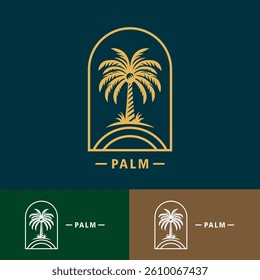 palm tree logo vector illustration. luxury palm logo template