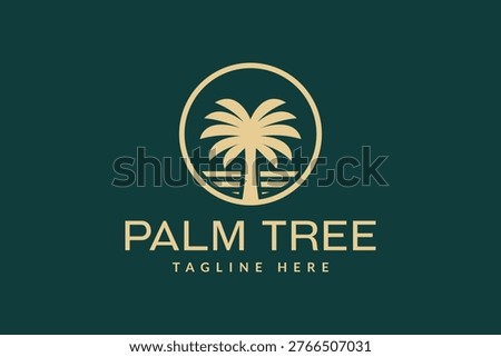 palm tree logo vector illustration. luxury palm logo template