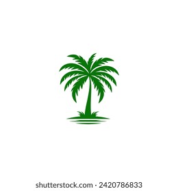 Palm Tree Logo Vector On white background