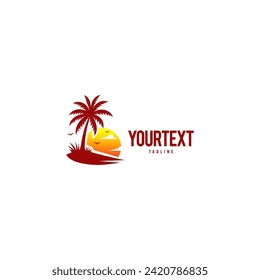 Palm Tree Logo Vector On white background