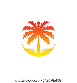 Palm Tree Logo Vector On white background