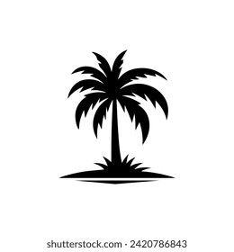 Palm Tree Logo Vector On white background