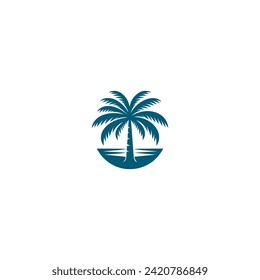 Palm Tree Logo Vector On white background