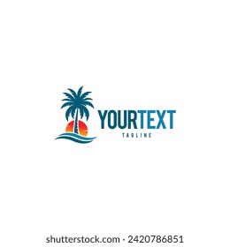 Palm Tree Logo Vector On white background