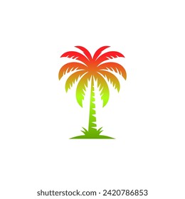 Palm Tree Logo Vector On white background