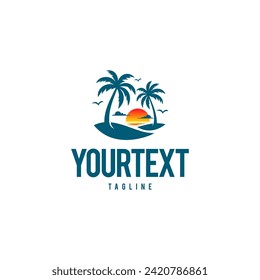 Palm Tree Logo Vector On white background