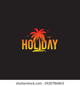 Palm Tree Logo Vector On white background