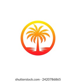 Palm Tree Logo Vector On white background