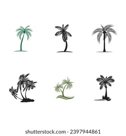Palm tree logo vector template symbol design