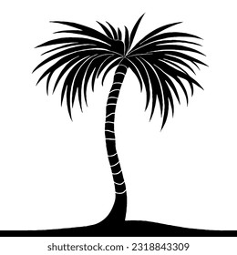 Palm Tree Minimal Line Art Drawing in Vector Style 