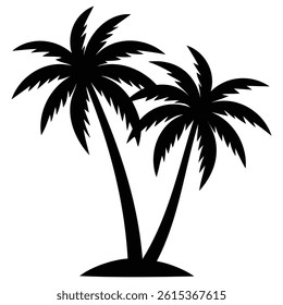 Palm Tree Minimal Vector Silhouette.