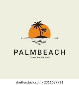 Palmenbaum modernes Logo-Design am Strand