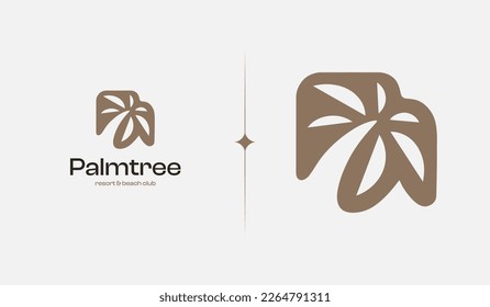 Palmbaum-Monoline. Universal Creative Premium Symbol. Symbol für Vektorzeichen-Symbol-Logo-Vorlage. Vektorgrafik