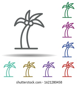 Palm tree in multi color style icon. Simple thin line, outline vector of seaside icons for ui and ux, website or mobile application