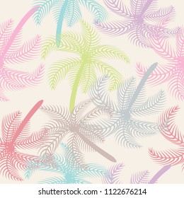 Palm tree  multicolor pattern.
