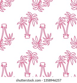 palm tree natural garden pattern girl tee illustration art vector 