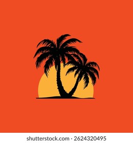 palm tree nature aesthetic drawing illustration digital art
