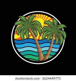 palm tree nature aesthetic drawing illustration digital art
