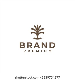 palm tree nature logo design 
