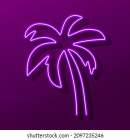 Palm Tree Neon Sign, Modern Glowing Banner Design, Colorful Modern Design Trend. Vector Illustration.