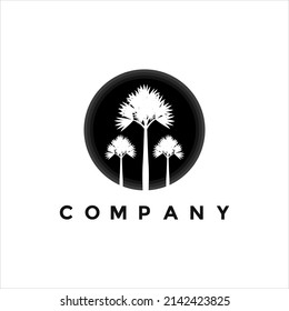 Palm tree night logo illustration design for your business